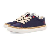 GIOSEPPO Sneakers Beige con Dettaglio in Rafia e Accenti di Colore per Bambino e Ragazza Tunnel, Marino, 32 EU