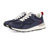 GIOSEPPO Sneakers bianche stile retrò con dettagli colorati per bambino e bambina, Marino, 33 EU