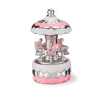 Giostra con carillon e Stella Azzurra in resina argentata per nascite e battesimi diametro 8,5x h 16 cm colore Rosa rosa