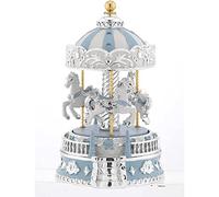 Giostra di Bagutta. Giostra con cavalli azzurri e cupola di altezza 23 cm. La referenza è B 4205-02 A.