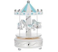 Giostra Di Bagutta. Giostra In Materiale Acrilico Con Cavalli Azzurri E Fascia Argento. La Referenza È B 4201-02 A.