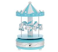 Giostra Di Bagutta. Giostra In Materiale Acrilico Con Cavalli Azzurri E Fascia Argento. La Referenza È B 4201-01 A.