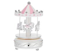 Giostra Di Bagutta. Giostra In Materiale Acrilico Con Cavalli Rosa E Fascia Argento. La Referenza È B 4201-02 R.