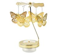 Giostra di - Spinner rotante dorato, espositore metallico natalizio, elegante decorazione per portacandele, accessorio ornamentale rotante festivo | per sala da pranzo mensola scrivania camera