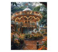 Giostra Dipingere con i Numeri Adulti 70 x 50cm, Dipingere con i Numeri Paesaggio DIY Hobby Creativi Adulti Kit Pittura Decorazioni Parete, Quadri Moderni Soggiorno per Decorazioni Autunnali JLYH-3235