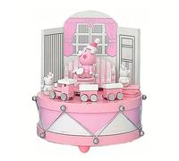 GIOSTRA ORSETTI e TRENINO in LEGNO ROSA Cm.12x 4 H e CARILLON MECCANICO 1058006