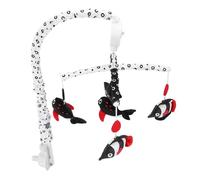 Giostrina Coinvolgente per Culla con Supporto Visionario, Prevenzione dello Strabismo, Giostrina Musicale per Culla Rosso Ad Alto Contrasto, Peluche + Materiale ABS (oceano)