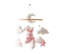 Giostrina con sonaglio in legno, ornamento da appendere for culla con stella a forma di orso for la cameretta dei bambini(Pink2)