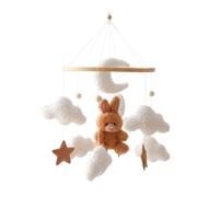 Giostrina con sonaglio in legno, ornamento da appendere for culla con stella a forma di orso for la cameretta dei bambini(Brown2)