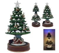 Giostrina Natalizia Albero di Natale con Musica Luci Movimento Trenino giostra su Doppio Livello Altezza Max 58 cm Scenario Decorazione Luminosa Elegante scenografia