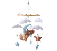 Giostrina per culla con figure lavorate a maglia, simpatica giostrina in feltro con nuvola, stella e orso per culla, cameretta dei bambini, decorazione per la cameretta dei bambini (marrone)