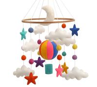 Giostrina per culla con mongolfiera - Una giostrina neutra per bambini con nuvole e stelle in colori ad alto contrasto per lavorare con mongolfiera decorazione per la cameretta dei bambini