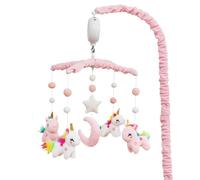 Giostrina per culla con unicorno, per ragazze, con braccio mobile da 63 cm e scatola musicale con 35 ninne nanne, 3 modalità digitali, controllo del volume, regalo essenziale per la camera dei