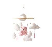 Giostrina per culla - Decorazione per cameretta in peluche con orso bruno girevole a 360°, ornamento con campana a stella | Accessorio per la nanna in tessuto morbido per decorazione della stan
