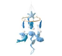 Giostrina per culla, Giostrine per cameretta a tema oceano con morbide creature marine in peluche, Giocattolo visivo calmante per culla, Giostrina blu e bianca per culle