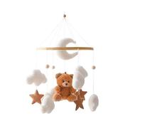Giostrina per culla - Orso Nuvola Stella Nursery Ornament | Culla mobile rotante con bocchetta a lancia sospesa | Decorazione estetica per la stanza del bambino | Aiuto per il sonno del bambino per