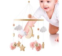 Giostrina per culla per ragazzi, musicale, portatile, in stile bohémien, con musica, per bambini e bambine da 0 a 3 mesi, perfetta come decorazione per passeggino