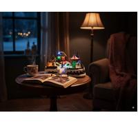 Giostrina scenario carosello natalizio con movimento, luce e musica F23058-2