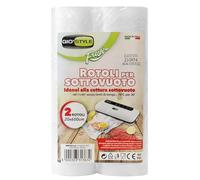 GIO'STYLE 2 rotoli per sottovuoto Fresh | 20x600 cm | Adatte alla conservazione e alla cottura sottovuoto | BPA free | Made in Italy