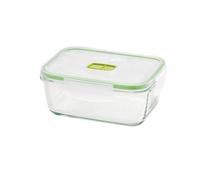 GIO'STYLE Contenitore per Alimenti in Vetro - 0,38L - Chiusura Ermetica - Rettangolare - Made in Italy - Adatto a Frigorifero, Freezer, Microonde - Linea 2 in 1 Vetro