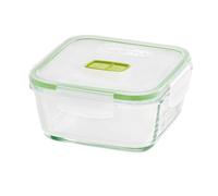 GIO'STYLE Contenitore per Alimenti in Vetro - 0,8L - Chiusura Ermetica - Quadrato - Made in Italy - Adatto a Frigorifero, Freezer, Microonde - Linea 2 in 1 Vetro