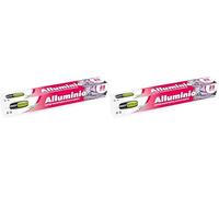GIO'STYLE Rotolo in alluminio alimentare | 25 m | Resistente al calore e al gelo | Made in Italy (Confezione da 2)
