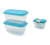 GIO'STYLE Set di 2 Contenitori Ermetici per Alimenti - 0,5L - Made in Italy - Rettangolari - Adatto a Frigorifero, Freezer, Microonde - Linea Ermetici