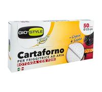 GIO'STYLE Set di 50 fogli Cartaforno per friggitrice ad aria | Ø 23 cm | Rotondi con fori | Made in Italy