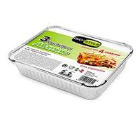 Giostyle Vaschette Alluminio rettangolari, 4 porzioni pezzi