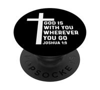 Giosuè 1:9 1 9 Dio Gesù Religioso Citazione Cristiana Croce PopSockets PopGrip Adesivo