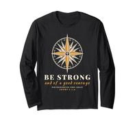 Giosuè 1:9 Bussola Sii Forte e di Un Buon Coraggioso Maglia a Manica