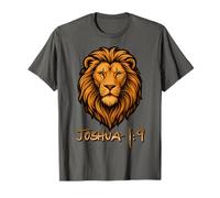 Giosuè 1:9 Leone Cristiano Amore Forte Coraggioso Dio Gesù Maglietta