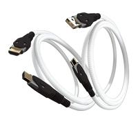 Gioteck Pack Viper - Cavo HDMI 8K (2.1) - Cavo USB C di Ricarica - Alta Velocità - Cavo In Nylon 3 Metri - Molto Resistente - Colore Bianco e Nero - Classics - PlayStation 4