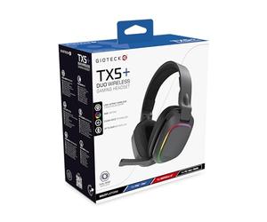 Gioteck TX5+ DUO - Cuffie wireless per Nintendo Switch 1/2, PS5, PC, Dongle a bassa latenza, RGB personalizzabile