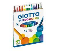 GIOTTO Turbo Color 0719 00 - Pennarelli in fibra multicolore, 12 colori