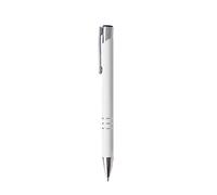 GIOTTO 100 Penne Personalizzate con Scritta e Logo - Penna in Metallo con Incisione Laser, Idea Personalizzabile Ufficio, Inaugurazioni, Fiere, Gadget Promozionali (100 Penne Bianco)