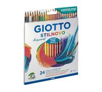 Pastelli colorati Stilnovo Acquarell - lunghezza 18cm mina 3,3mm - Giotto - Astuccio 24 pastelli colorati