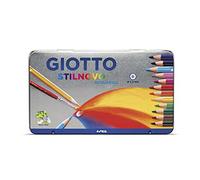 Matite colorate Giotto Stilnovo Acquarell - 767224 Matite da disegno colorate di colori assortiti e tratto 3.3 mm dal fusto di colori assortiti in confezione da 12 Pz.
