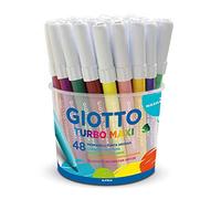 Giotto 3 x Turbo Maxi 521400 - Pennarelli, Punta Larga, 5mm, Confezione da 48-3 Confezioni