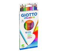 Pastelli colorati Stilnovo - Lunghezza 18cm e mina 3,3mm - Giotto - astuccio 12 colori