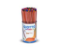Barattolo pastelli colorati naturale 8mm lunghezza 18cm mina 3.80mm Giotto Barattolo da 84 pezzi
