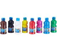 SCHOOLPACK 8 FLACONI TEMPERA PRONTA ACRILICA 250ML COLORI ASSORTITI GIOTTO