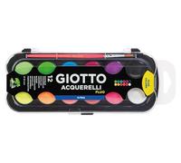 GIOTTO - F351400 - Pastiglia Acquerello - diametro 30mm - colori assortiti fluo - Giotto - astuccio da 12 pezzi - 102169 - Conf. da 1 Pz. - F351400