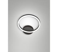 Giotto Applique Nera D.300 unica luce design moderno calda Fabas Collezione Giotto