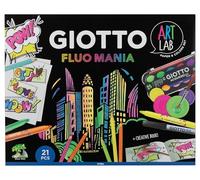 Giotto art lab fluo mania - kit creativo con colori fluo