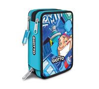 Giotto Astuccio Supermina 3 Zip Young Street Art, AZZURRO