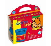 GIOTTO BEBE' - Confezione Da 4 Barattoli Di Colori A Dita, 150 ml, Super Lavabili