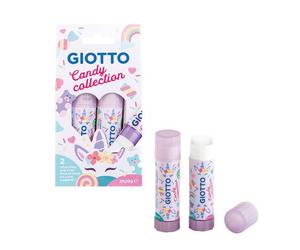 Giotto Candy Collection Confezione da 2 Colla Stick Media da 20gr - Asciugatura Rapida - Adatta per Uso Scolastico NEW