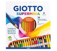 Astuccio 18 pastelli Supermina Giotto + 2 matite grafite HB e 2B - Giotto