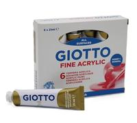 GIOTTO confezione da 6 pezzi - tempera acrilica giotto tubo 21ml oro